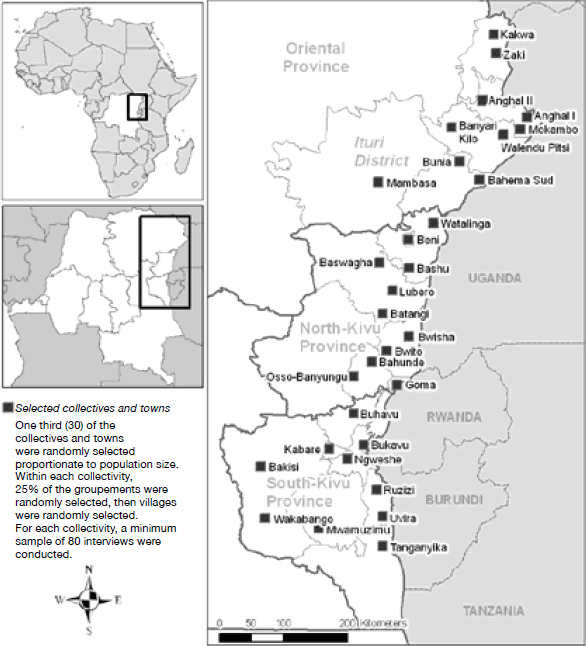 Figure 1 - Geographic distribution of respondents (Eastern DRC)