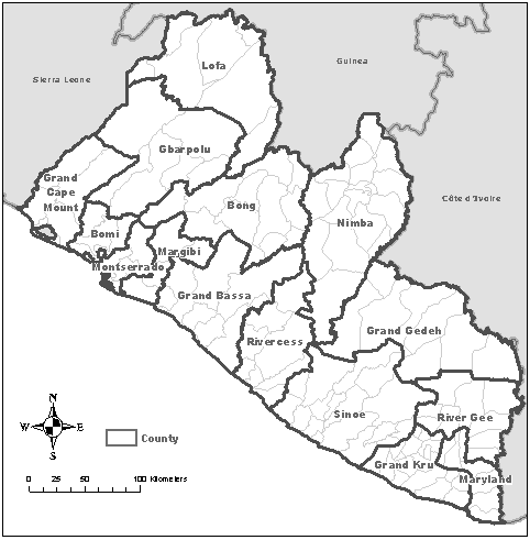  Map of Liberia